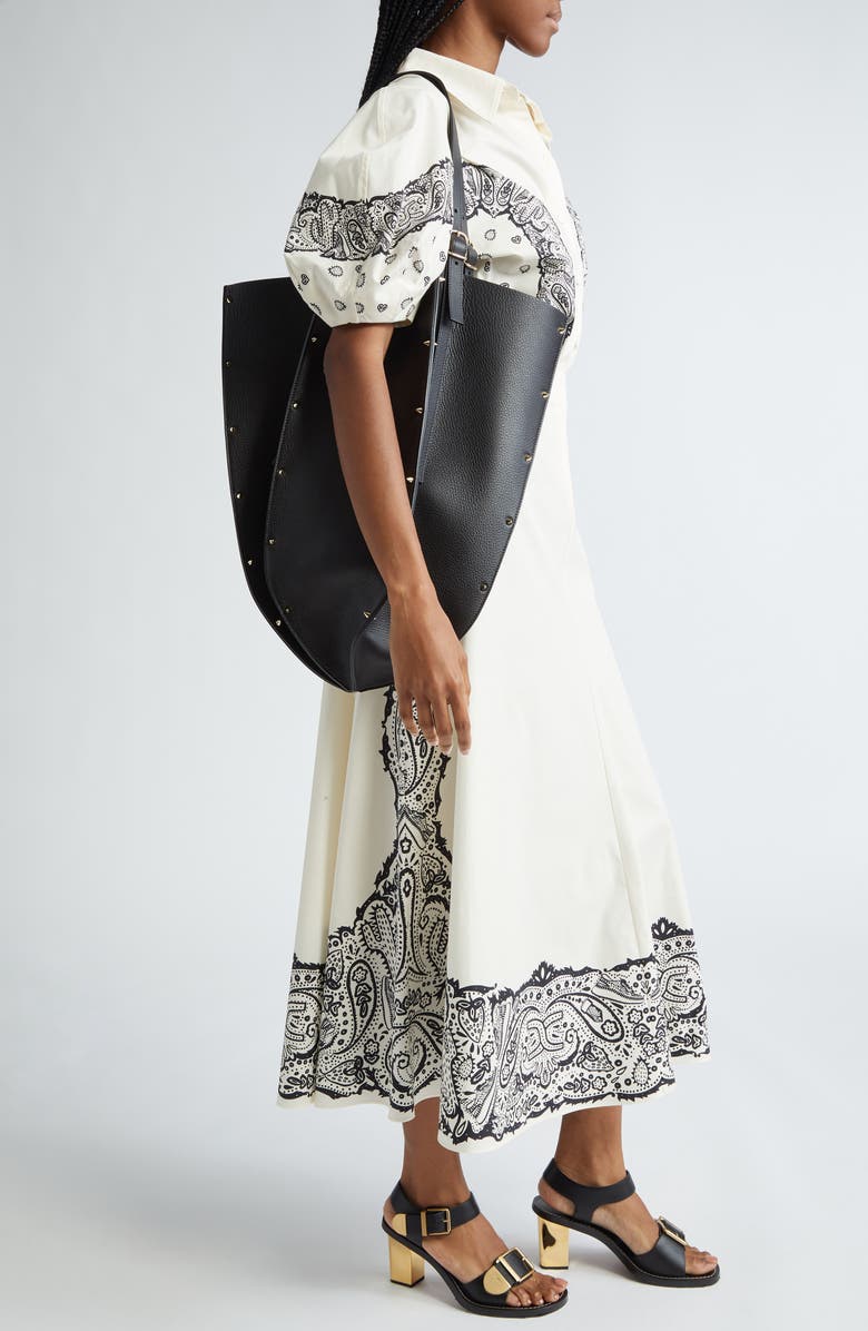 Chloé Carmela Spike Stud Leather Tote, Alternate, color,