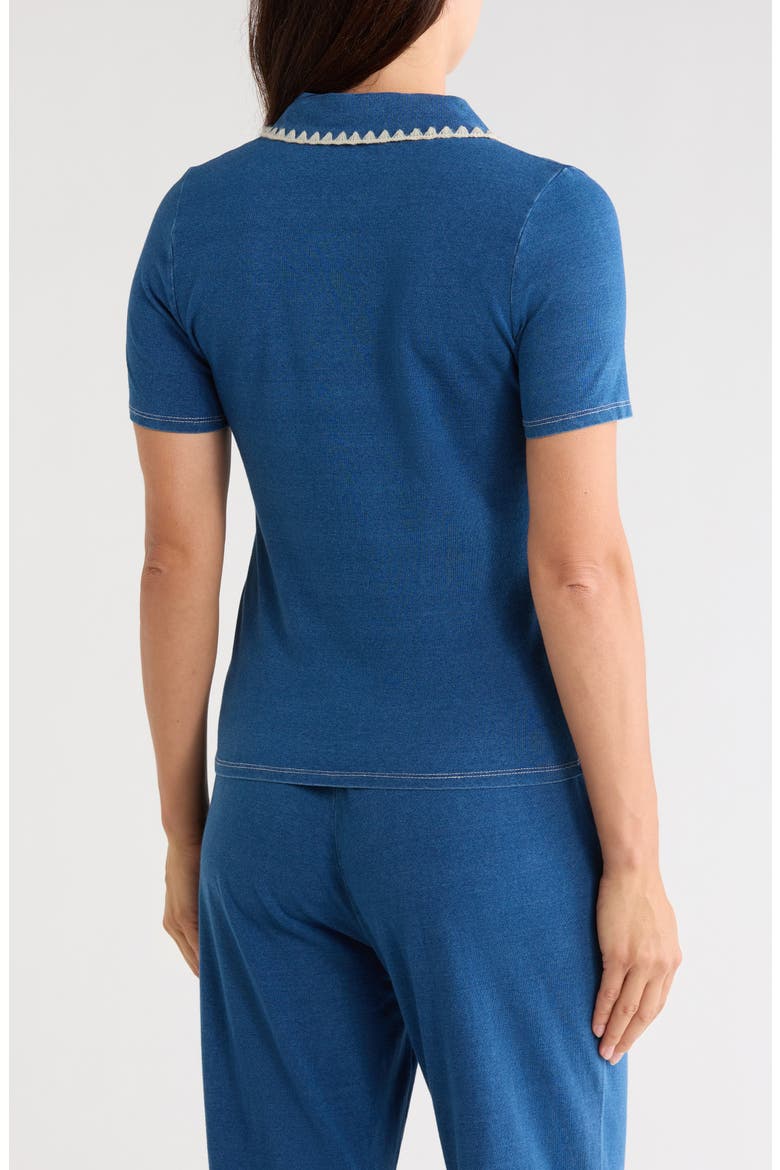 Blanket Stitch Polo, Alternate, color, MEDIUM WASH WITH BONE STITCH