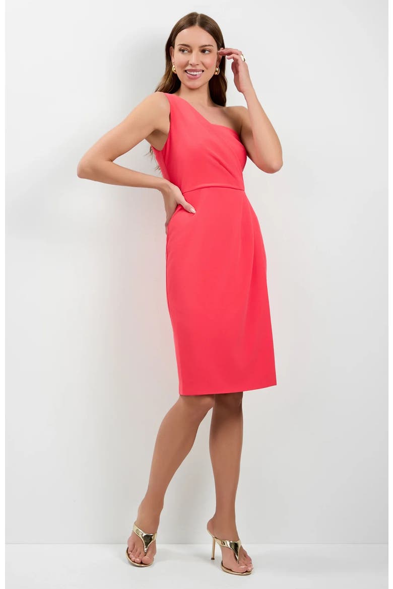 Carlotta One-Shoulder Dress, Alternate, color, Corso Coral