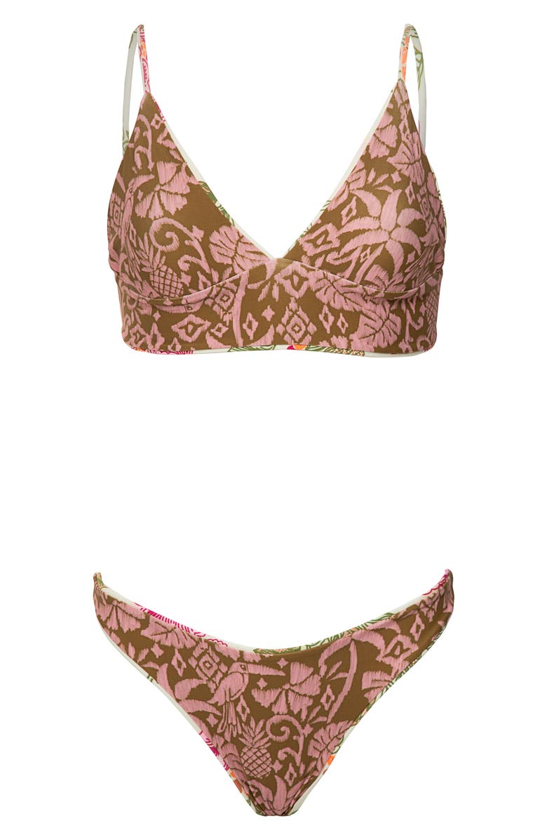 Maaji Copilot Reversible Bikini Top, Alternate, color, Light Beige