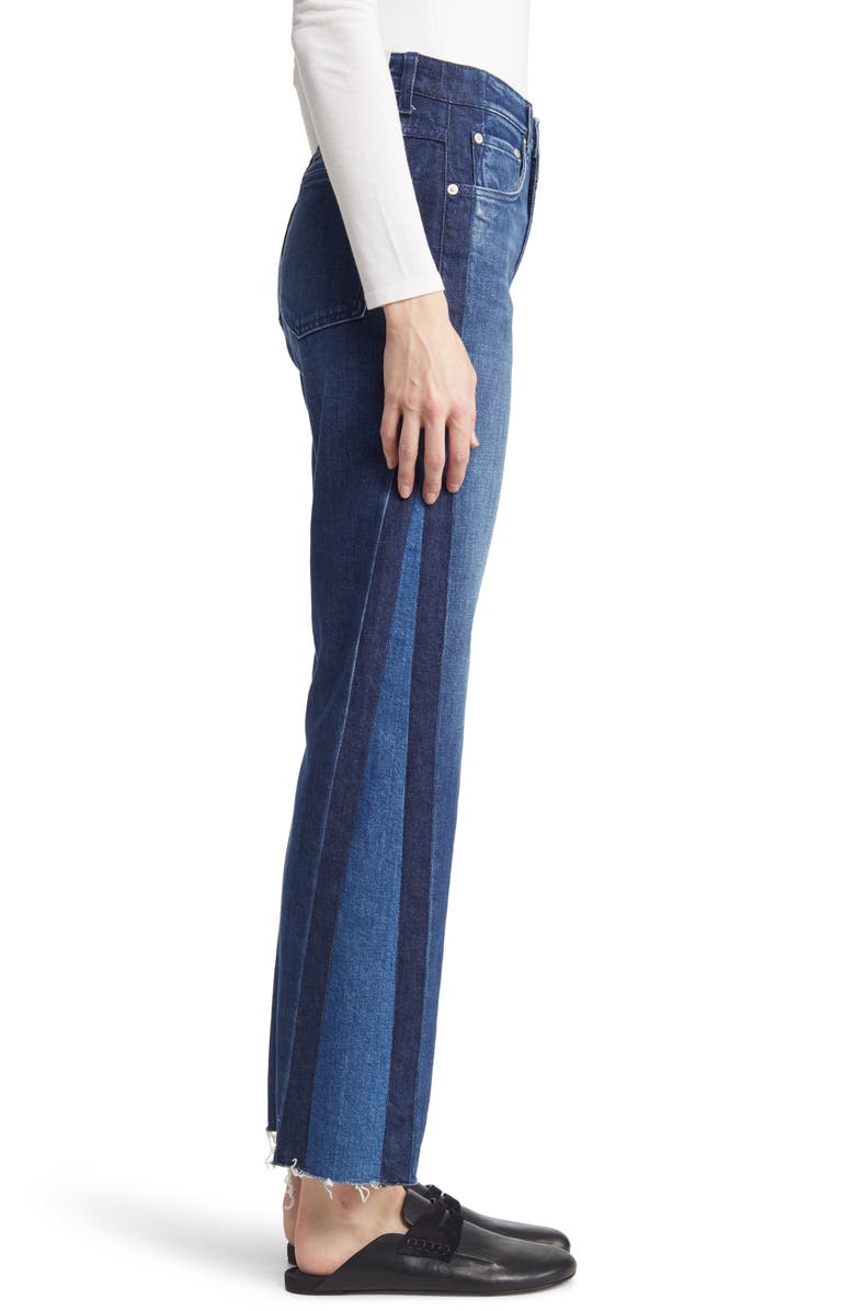 Closed Baylin Two-Tone Raw Hem Wide Leg Jeans, Alternate, color,
