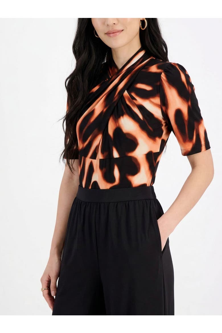 Joan Crossover Front Jumpsuit, Alternate, color, Leopard Smoke