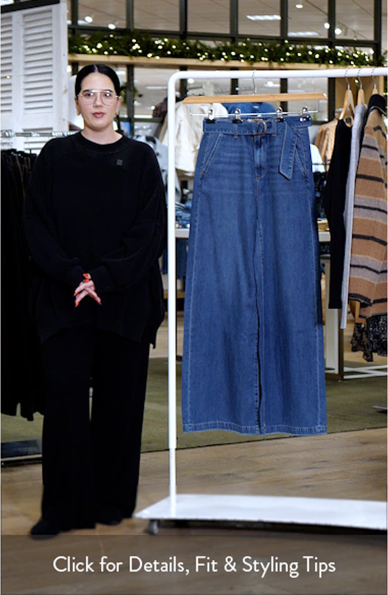 Cameron High Waist Wide Leg Belted Jeans, sales video thumbnail