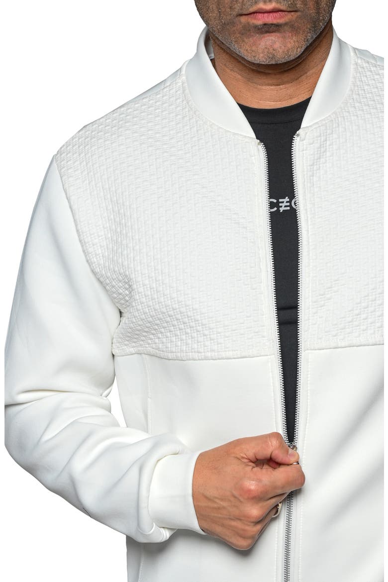 Resistance047 White Embossed Bomber Jacket, Alternate, color, WHITE