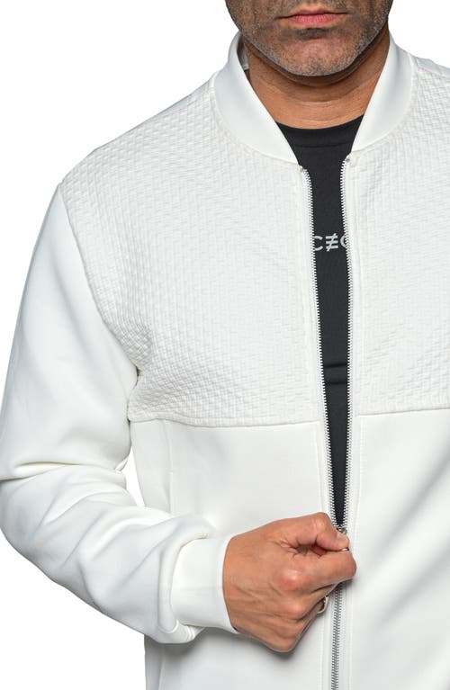 Maceoo Resistance047 White Embossed Bomber Jacket In Animal Print