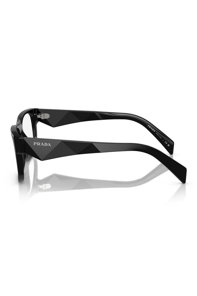 53mm Pillow Optical Glasses, Alternate, color, BLACK