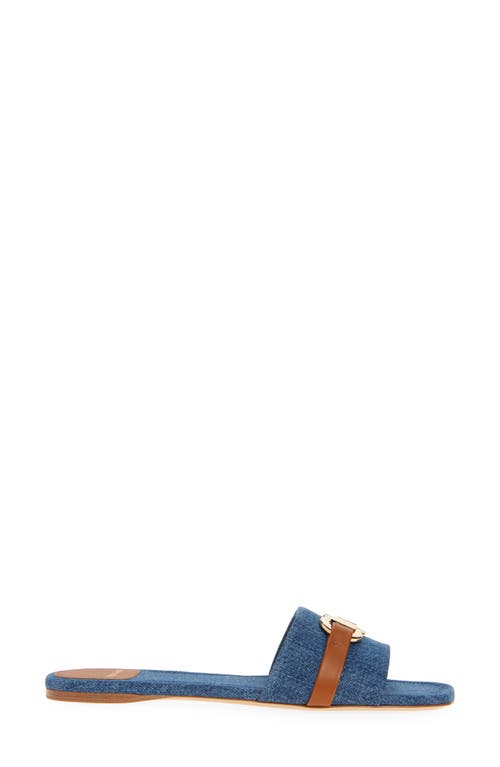 Ferragamo Leah Denim Slide Sandal