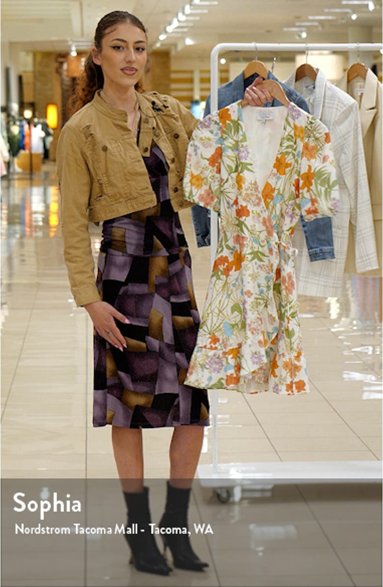 Floral Print Wrap Minidress, sales video thumbnail