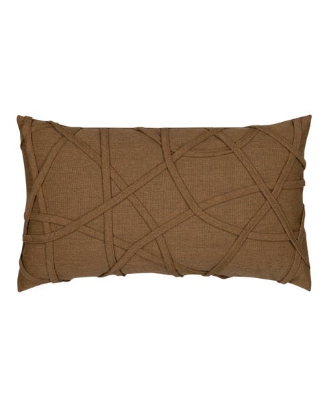 Illusion Handmade dimensional applique Indoor & Outdoor Woven Accent Pillow