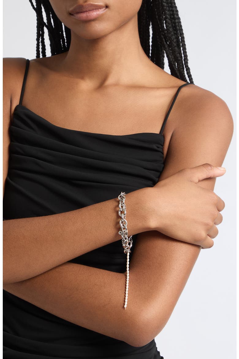 Lewis Mixed Chain Bracelet, Alternate, color, PALLADIUM