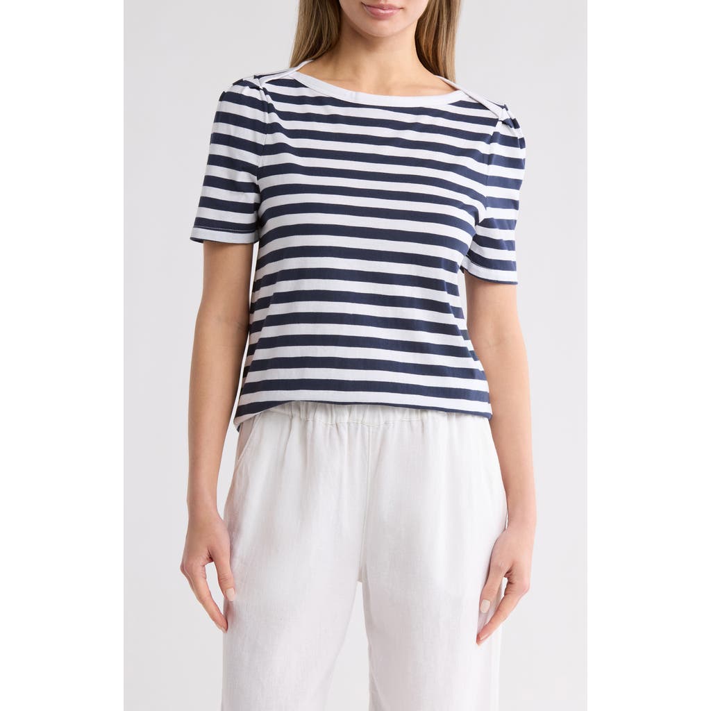 CASLON CASLON® STRIPE ENVELOPE NECK KNIT TOP