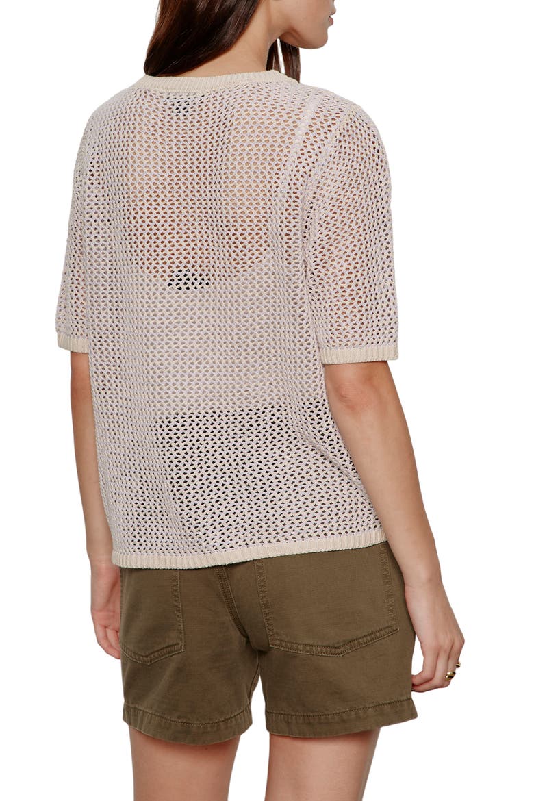 Open Stitch Short Sleeve Sweater, Alternate, color, PETAL PURPLE