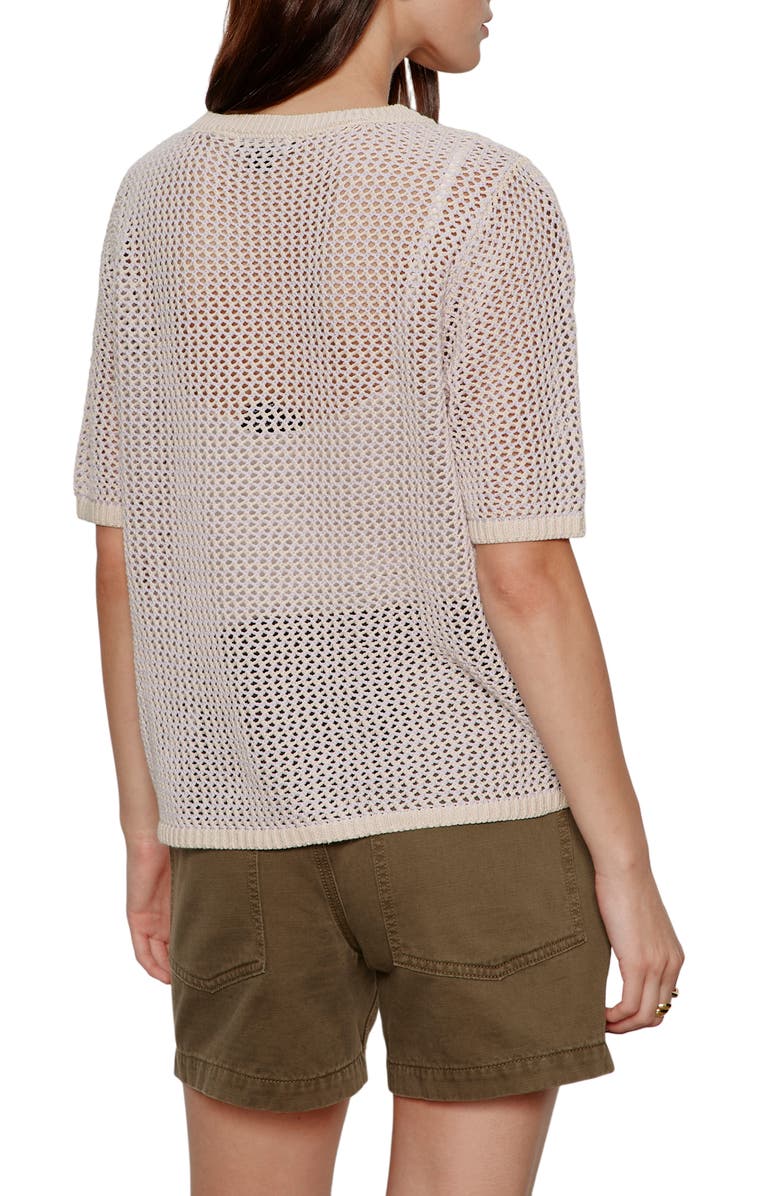 Sanctuary Open Stitch Short Sleeve Sweater, Alternate, color, Petal Purple