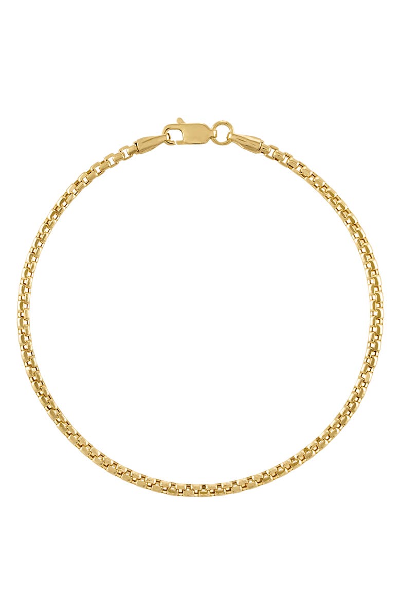 FUZION CREATIONS Men's Box Chain Bracelet, Main, color, Yellow