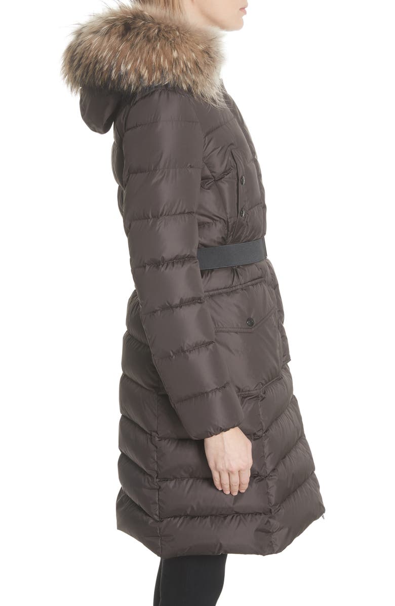 Moncler 'Khloe' Water Resistant Nylon Down Puffer Parka with Removable Genuine Fox Fur Trim, Alternate, color,