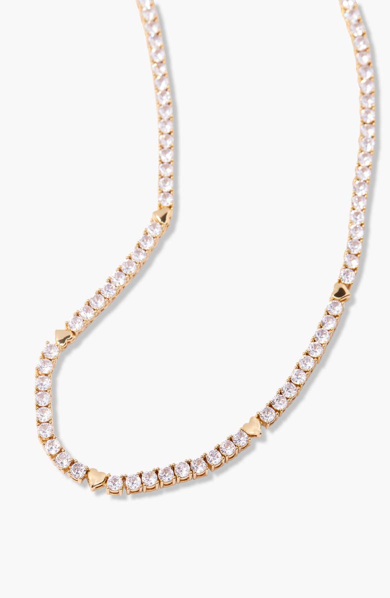 Brook and York Coco Heart Tennis Necklace, Alternate, color, Gold