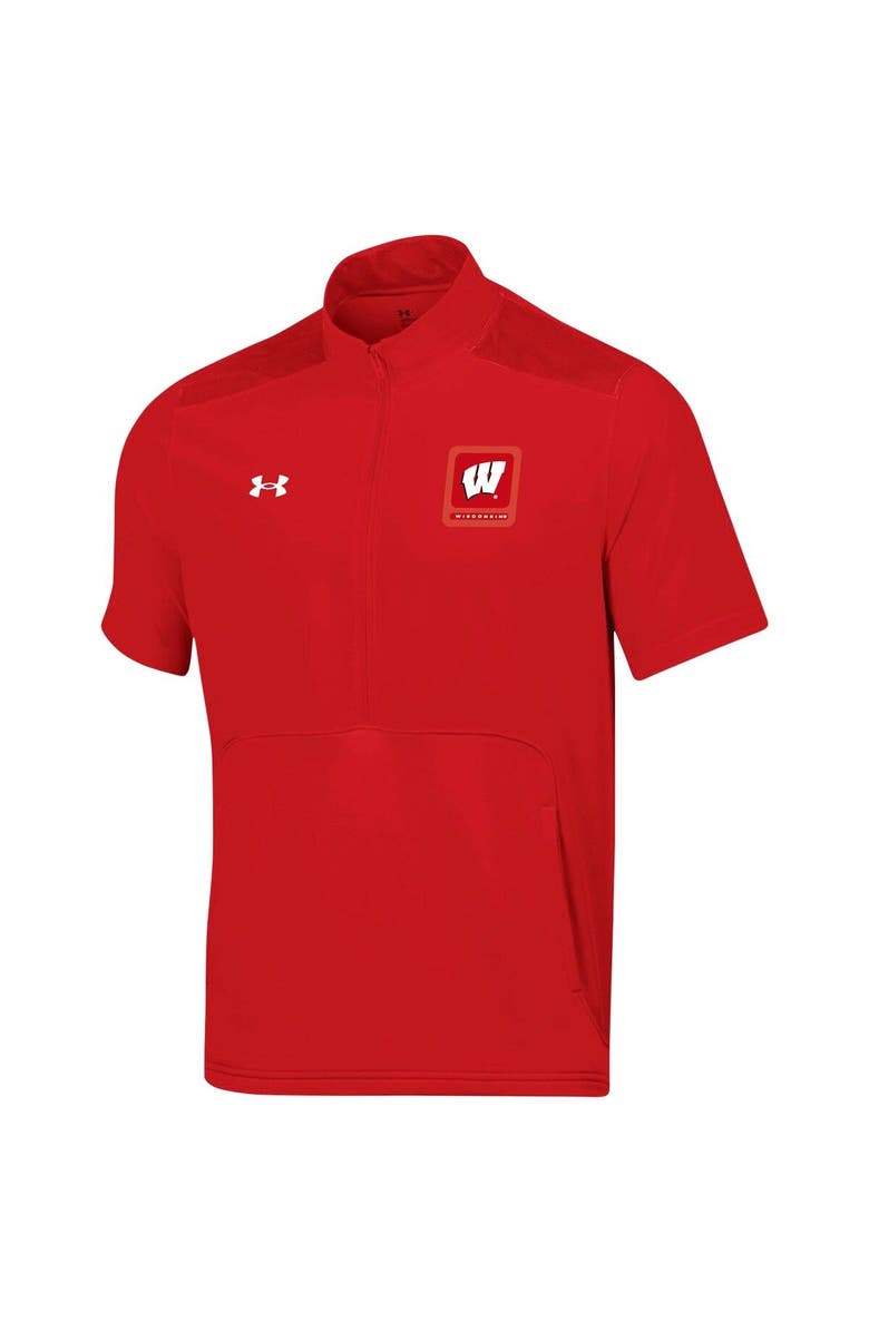 Under Armour Men's Under Armour Red Wisconsin Badgers Motivate Half-Zip Jacket, Alternate, color, Red