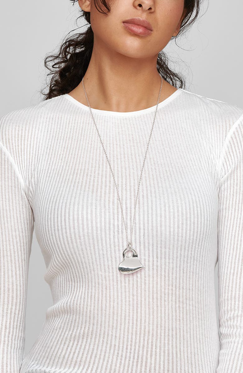 Ippolita Classico Large Heart Pendant Necklace, Alternate, color, Silver