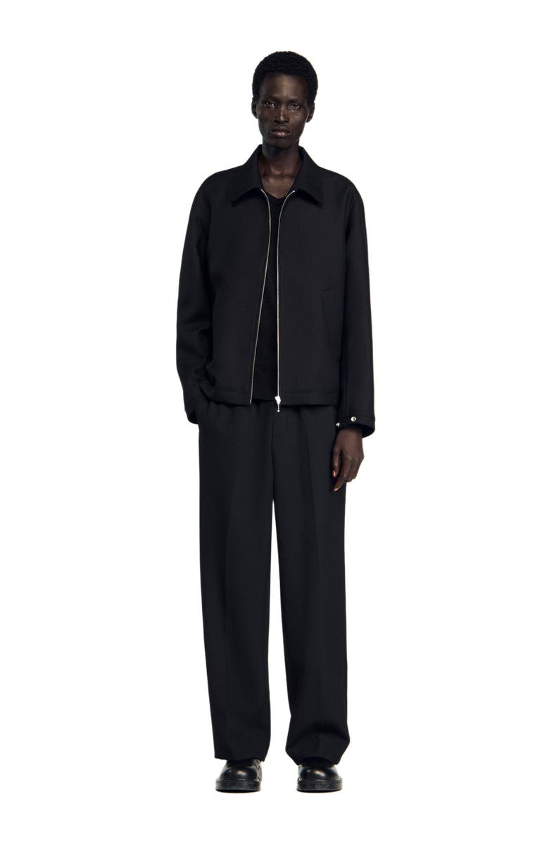 SANDRO Zip-up jacket, Main, color, Black