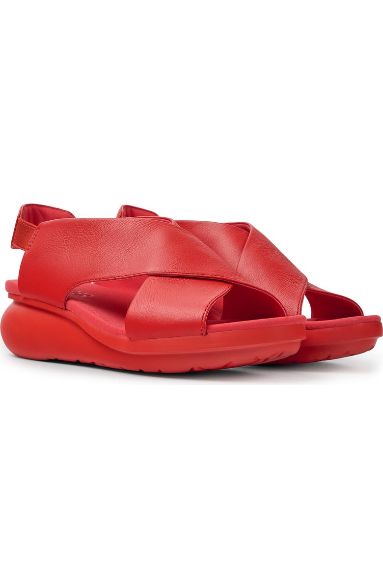 Camper Balloon Slingback Wedge Sandal, Main, color, Bright Red