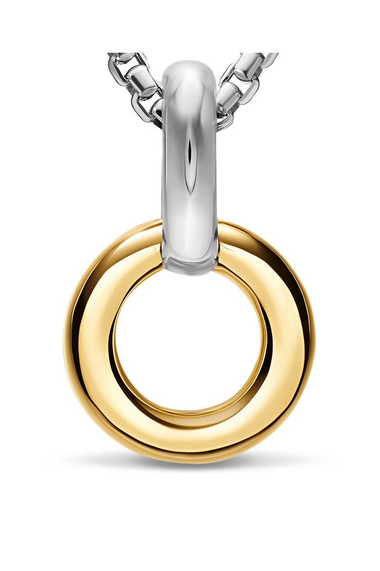 Amulet Holder in Sterling Silver with 14K Yellow Gold, 20.3mm, Alternate, color, SILVER