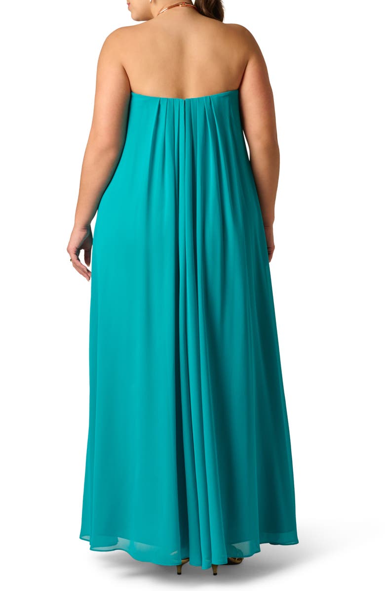 Adrianna Papell Strapless Chiffon Gown, Alternate, color, 