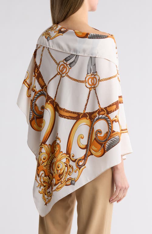 La Fiorentina Chain Print Poncho In Ivory