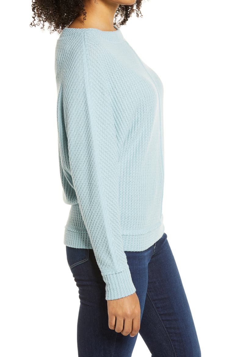 Dolman Sleeve Thermal Top, Alternate, color, BLUE MINERAL