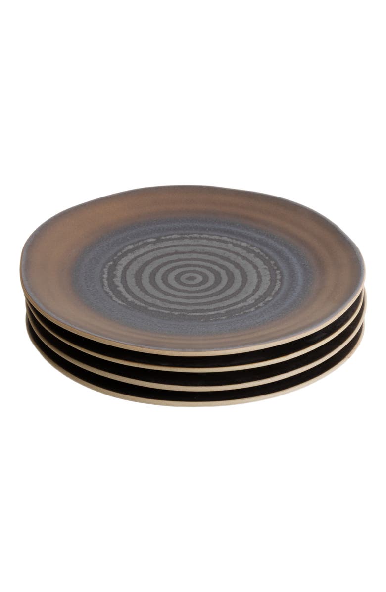 LEMIEUX ET CIE Akita Stoneware 4-Piece Salad Plate Set, Alternate, color, Copper