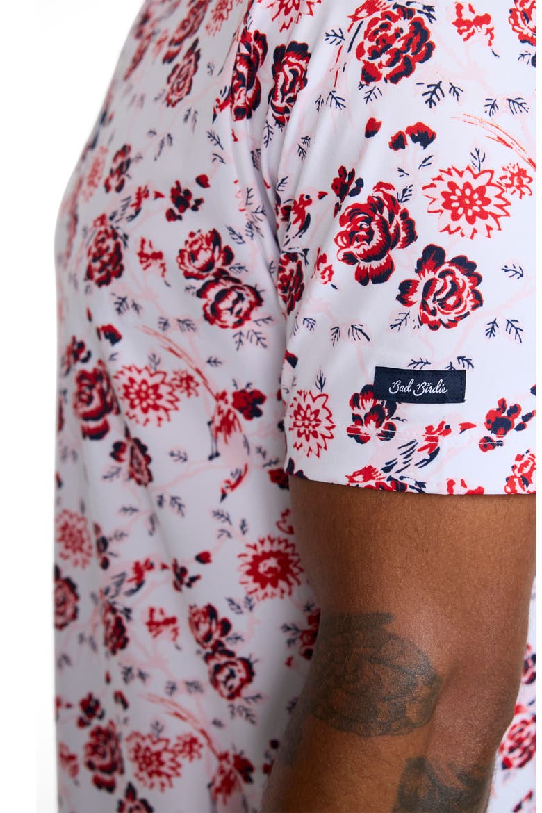 Core Floral Performance Golf Polo, Alternate, color, FLAME SCARLET