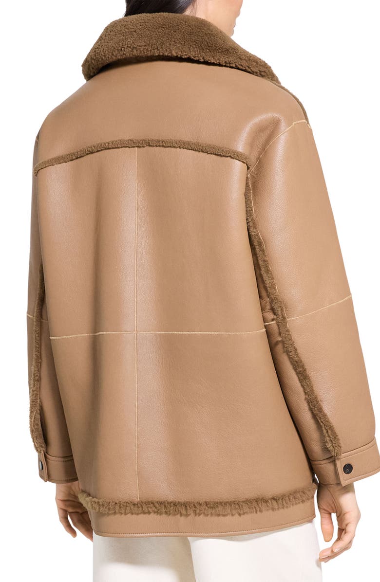 Theory Genuine Shearling Reversible Coat, Alternate, color, Pale Brown
