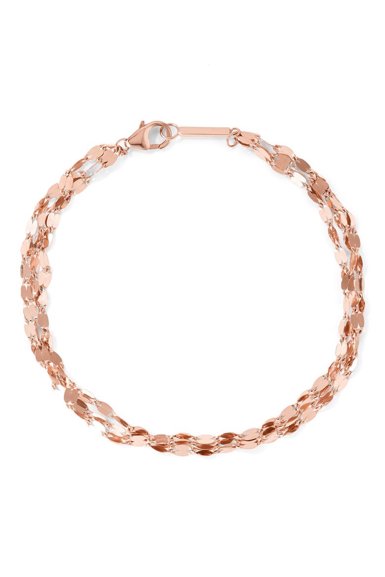 14k Rose Gold Diamond Bar Bracelet, Main, color, ROSE GOLD