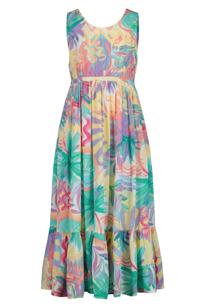 Kids' Palm Print Sundress, Main, color, COCONUT MILK