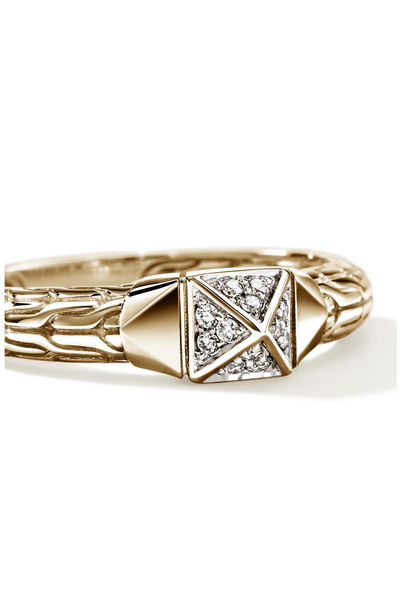 Icon Stud Ring with Pavé Diamonds, Alternate, color, GOLD