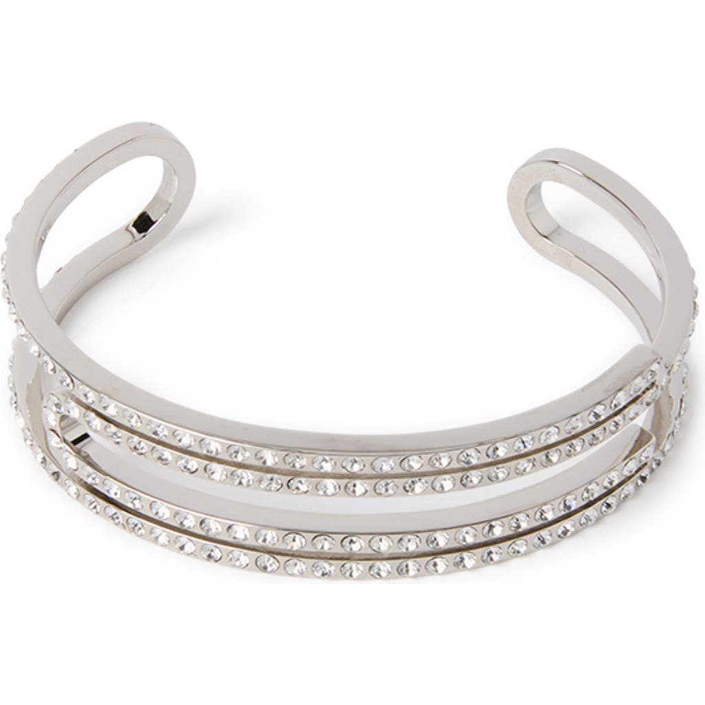 Off-white Silver Paper Clip Cuff In Silver