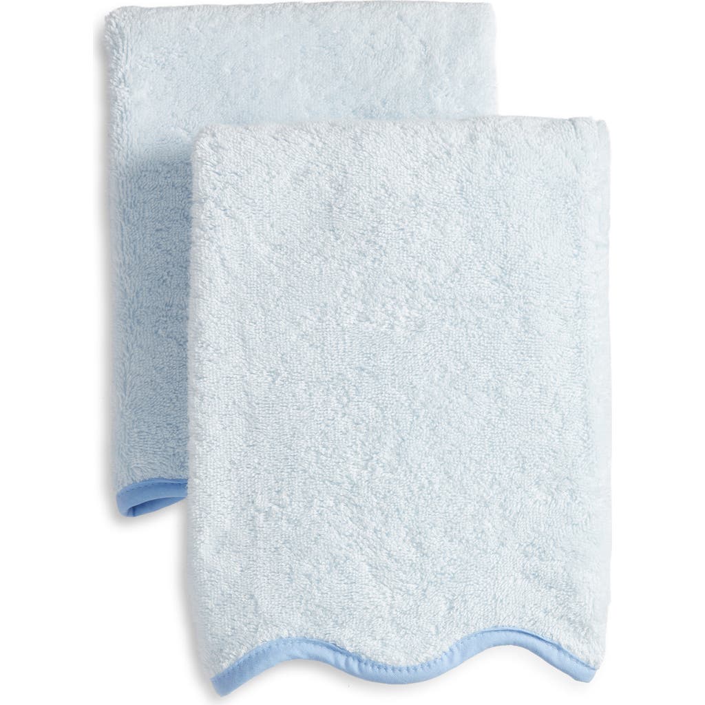 Weezie 2-pack Scalloped Organic Cotton Terry Hand Towels In Black