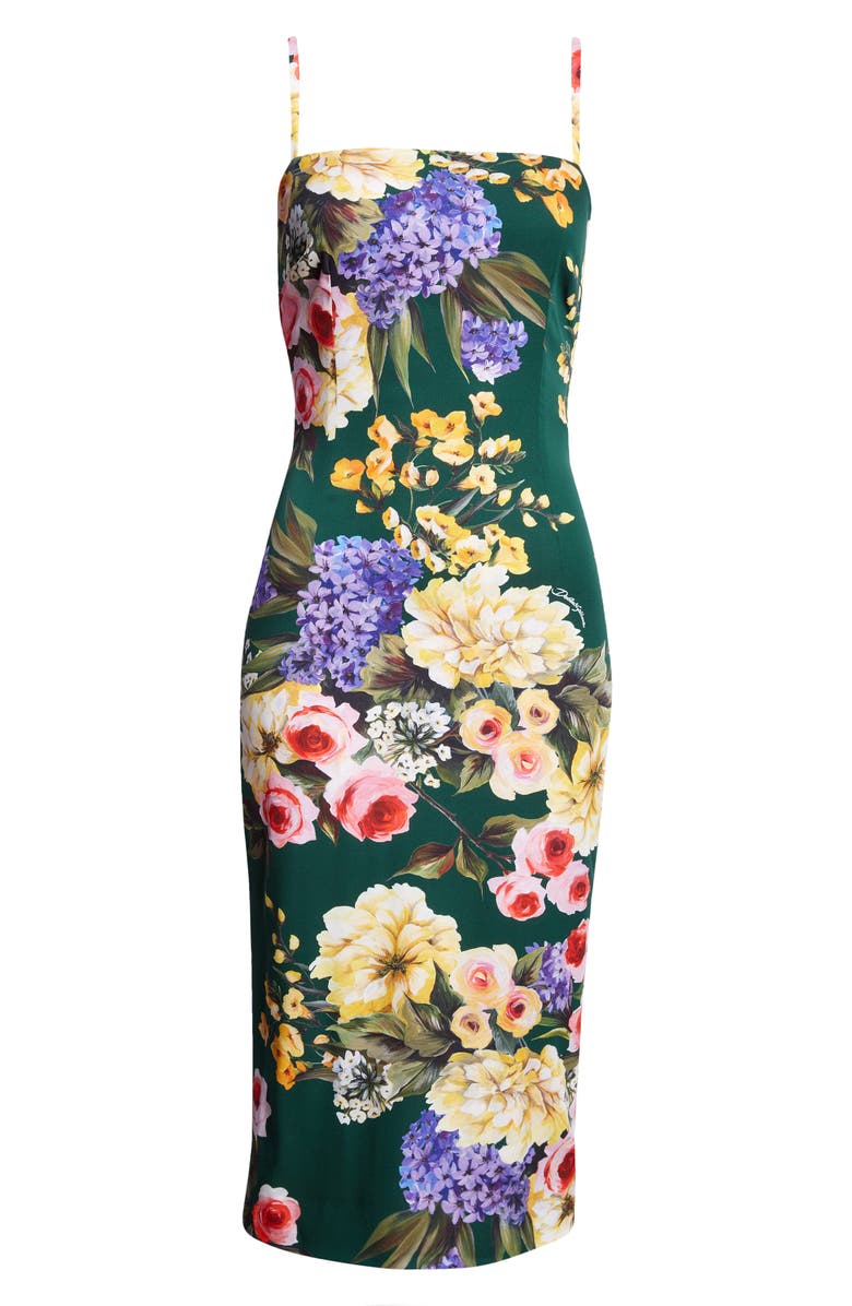 Dolce&Gabbana Floral Print Charmeuse Sheath Dress, Alternate, color, 
