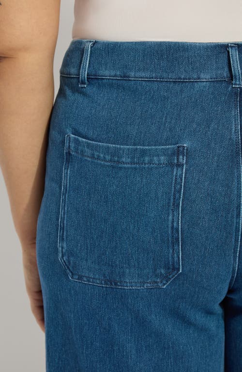 Lyssé Mallory Sailor Hi Waist Wide Leg Denim (plus Size, 28" Inseam) In Mid Wash