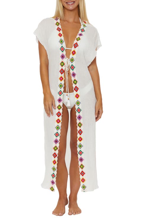 1969 Crochet Trim Cotton Cover-Up