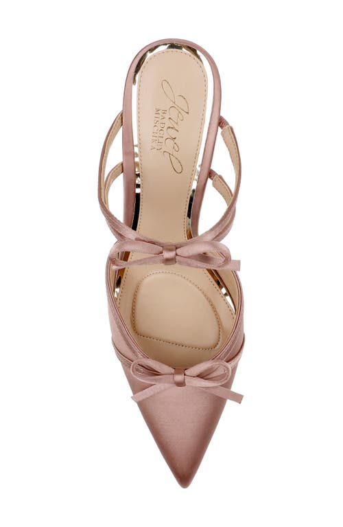 Jewel Badgley Mischka Klarise Pointed Toe Mule In Blush Satin