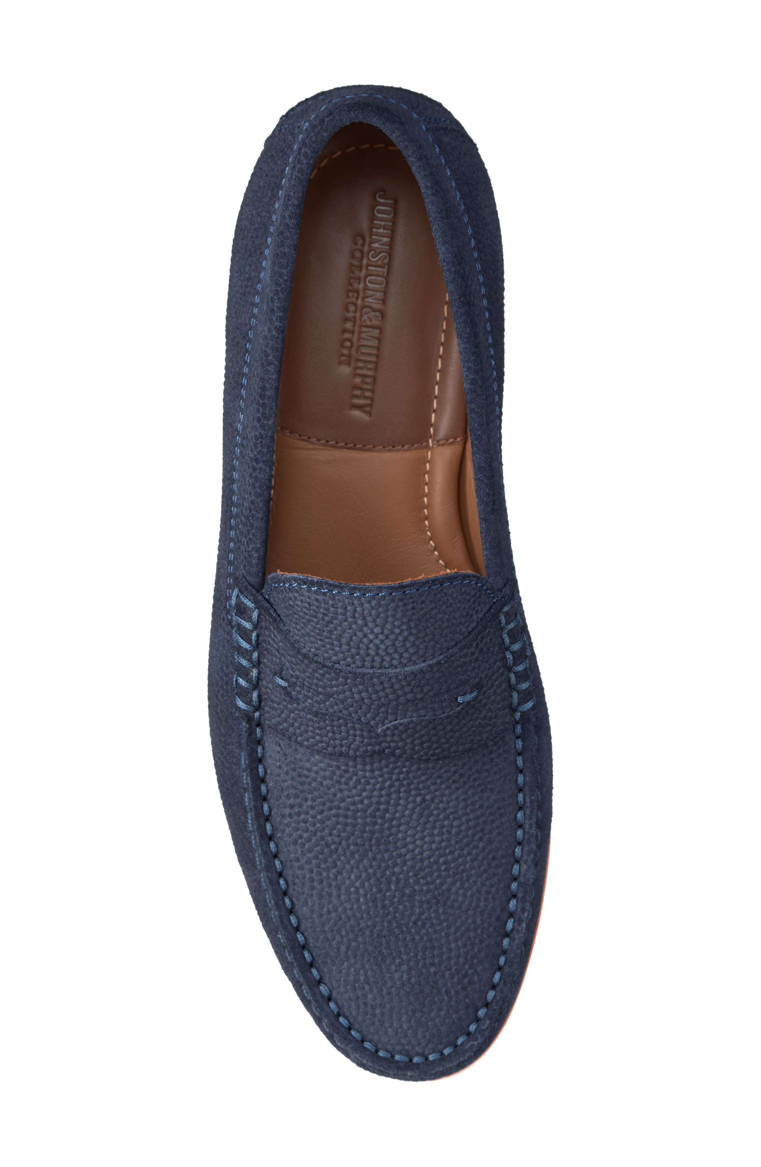 Johnston & Murphy Baldwin Penny Loafer, Alternate, color, Navy English Suede