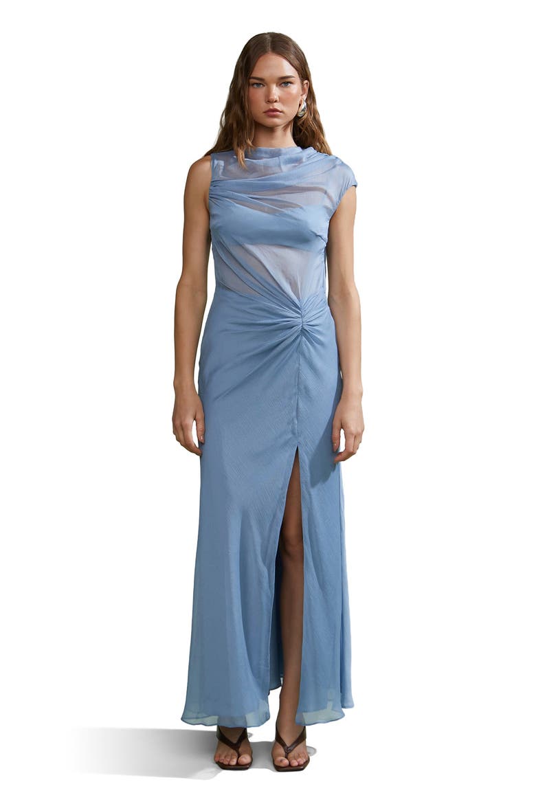 Amille Sheer Gown, Main, color, Tropical Dusk