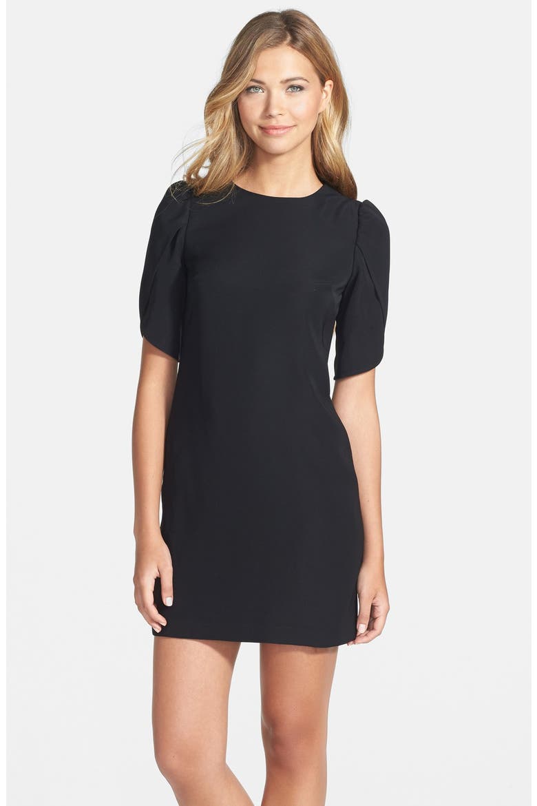 'Sunday' Woven Shift Dress, Main, color, RICH BLACK