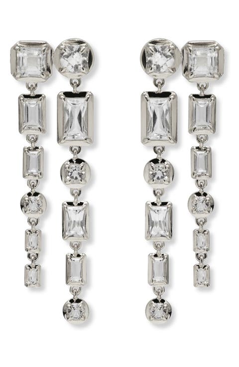 Mélia Valentina Double Row Baguette Drop Earrings
