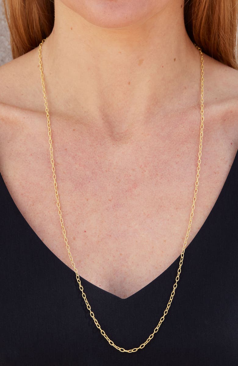 SAVVY CIE JEWELS Italian Cut Chain Necklace, Alternate, color, Gold