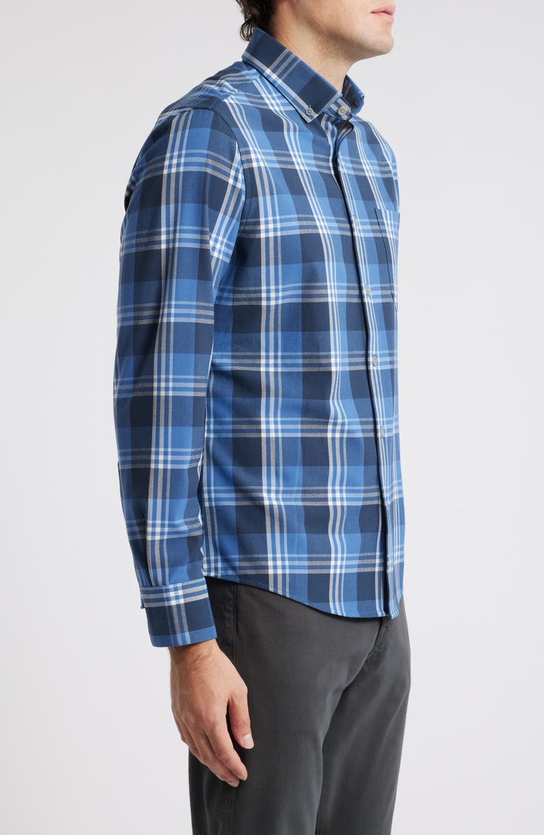 Mizzen+Main City Plaid Stretch Flannel Button-Down Shirt, Alternate, color, 