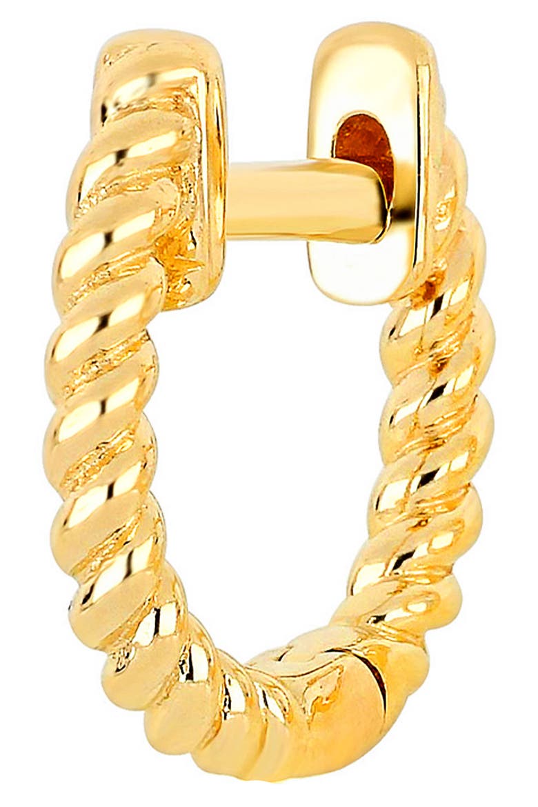Gold Twist Single Huggie Hoop Earring, Alternate, color, 14K YELLOW GOLD