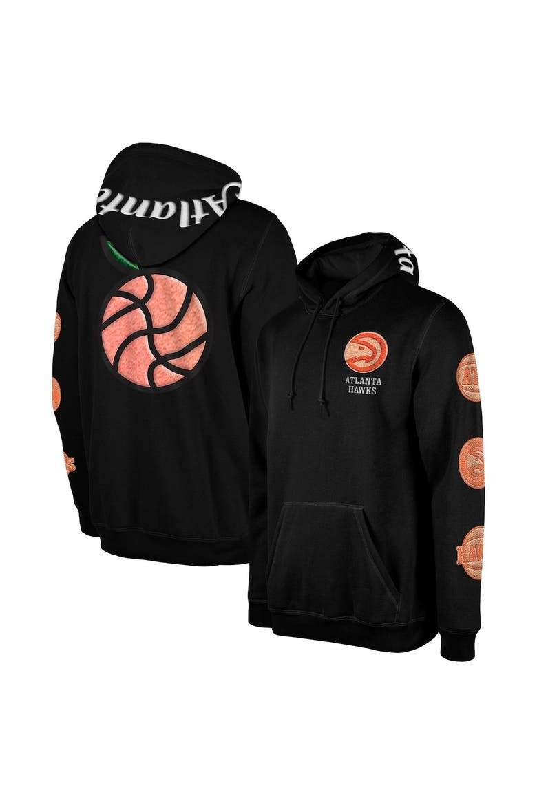 Men's New Era Black Atlanta Hawks 2022/23 City Edition Elite Pack Pullover Hoodie, Alternate, color, Black