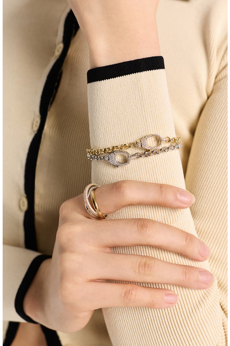 Gemini Pavé Line Bracelet, Alternate, color, GOLD