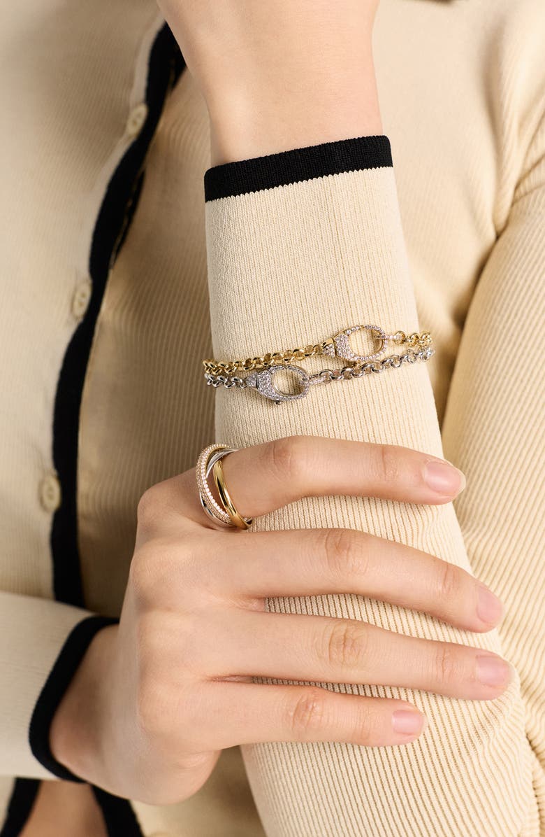 Nadri Gemini Pavé Line Bracelet, Alternate, color, Gold